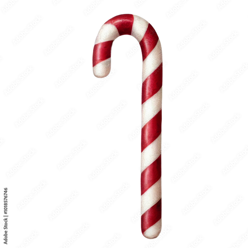 Candy cane with red and white stripes. Holiday sweet treat illustration. Candy cane with red and white stripes. Holiday sweet treat illustration.