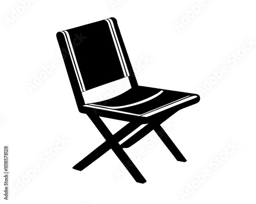 Foldable Chair Silhouette vector, Chair icon, Foldable Chair Clipart, Chair vector illustration