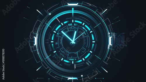 Futuristic Clock Interface