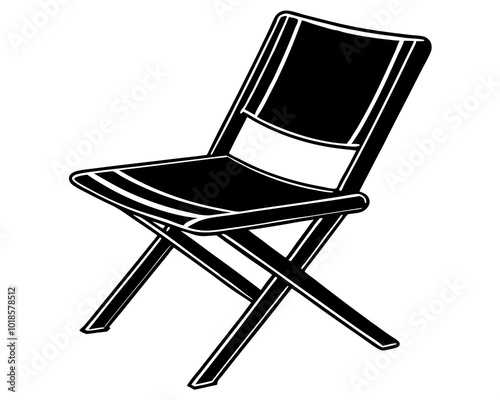 Foldable Chair Silhouette vector, Chair icon, Foldable Chair Clipart, Chair vector illustration