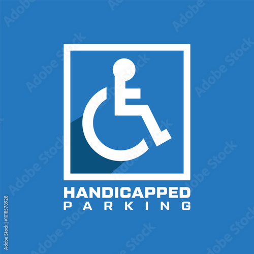 Handicapped sign vector, handicapped sign, vector graphic, disability symbol, accessible icon, wheelchair symbol, Web