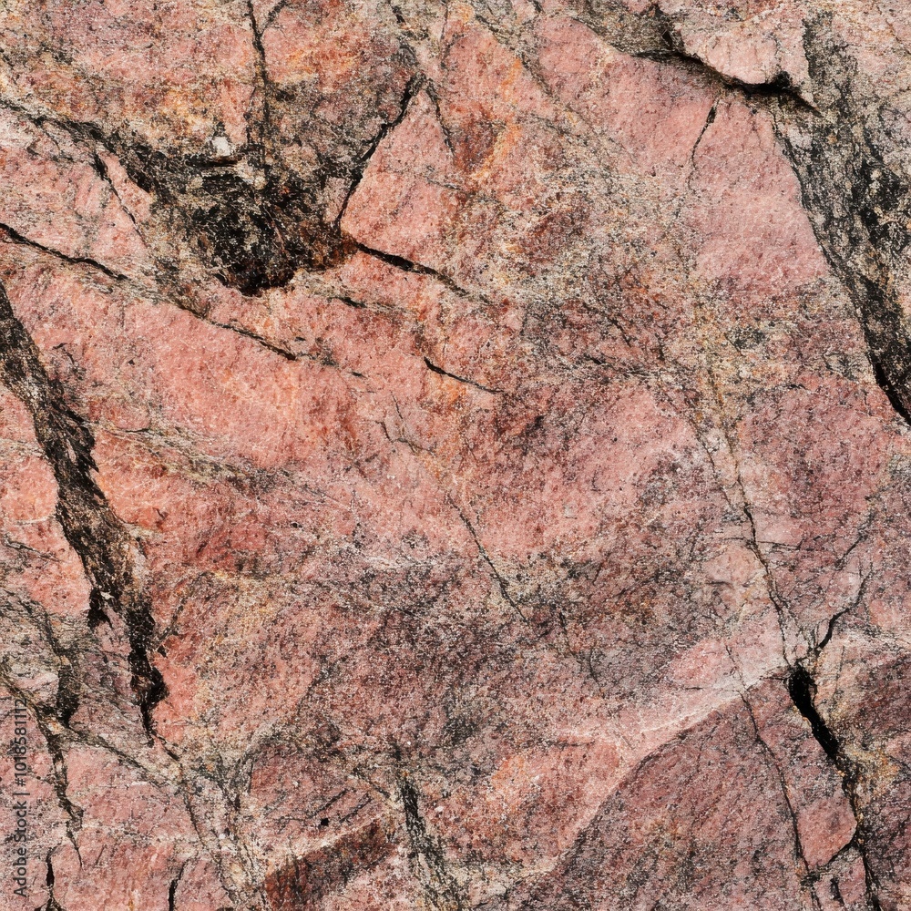 Close-up of a textured rock surface featuring intricate patterns and shades of pink, ideal for nature or background imagery. Close-up of a textured rock surface featuring intricate patterns and shades of pink, ideal for nature or background imagery.