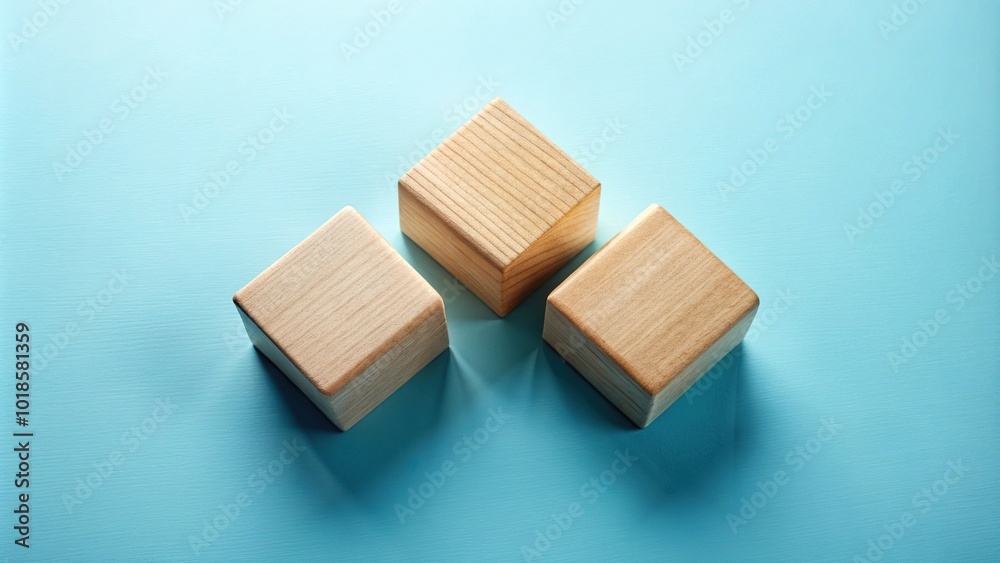 Aerial view of three building blocks in harmony Aerial view of three building blocks in harmony