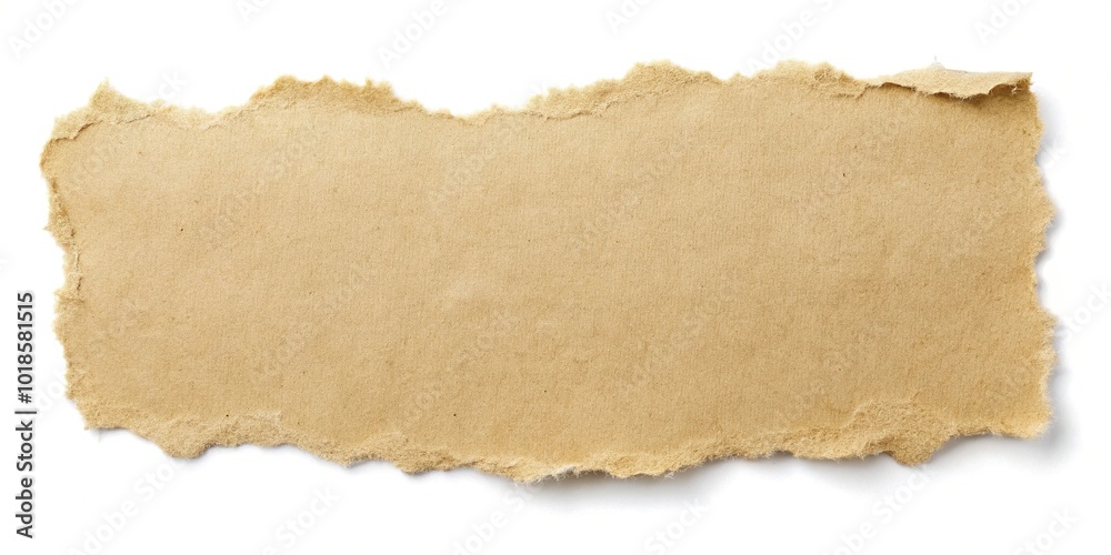 Aerial view of torn beige paper with shadow Aerial view of torn beige paper with shadow