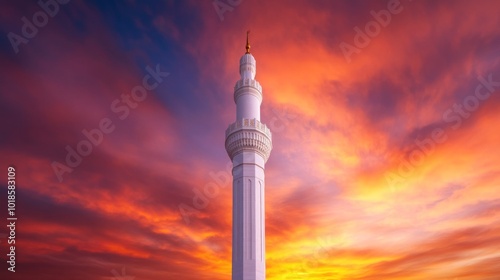 Muslim call to prayer adhan echoing from a mosque, symbolizing the rhythm of daily life in the Islamic faith