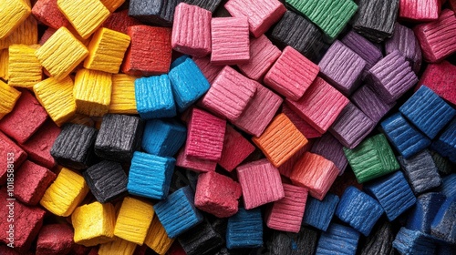 Colorful Wooden Cubes Abstract Background Texture