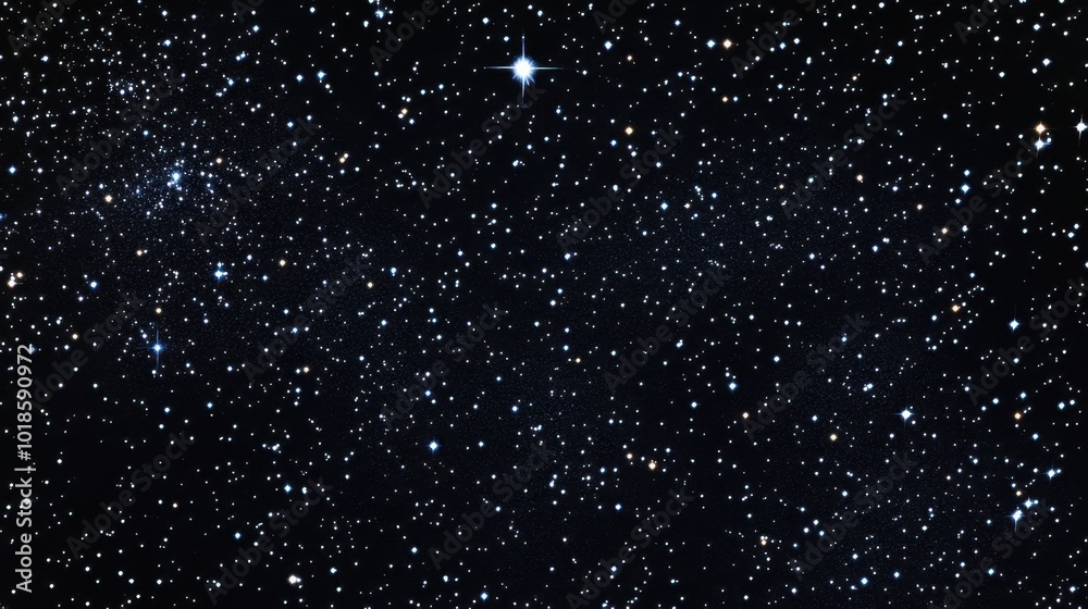 Obraz premium Thousands of stars twinkling brightly in the expansive night sky, creating a serene and mesmerizing view of the universe's infinite beauty.