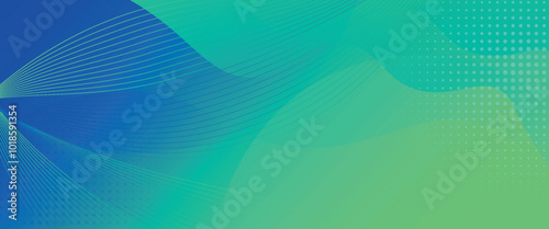 Wallpaper Mural Abstract Green Fluid Banner Template. Modern background design. Gradient colors. Dynamic Waves. Fluid shape composition. Suitable for banners.eps10 Torontodigital.ca