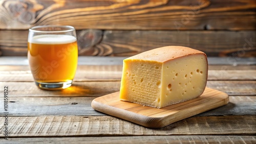 Ammergauer beer cheese on wooden table photo