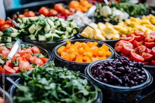 Fresh, colorful food in a stylish kitchen