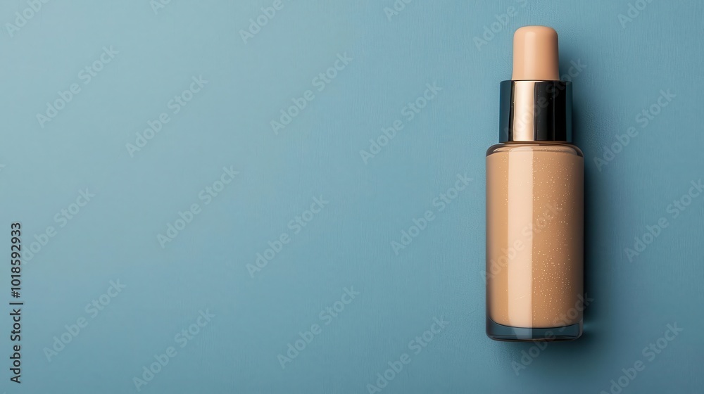 Obraz premium Minimalist foundation in sleek glass bottle, natural makeup, clean beauty concept