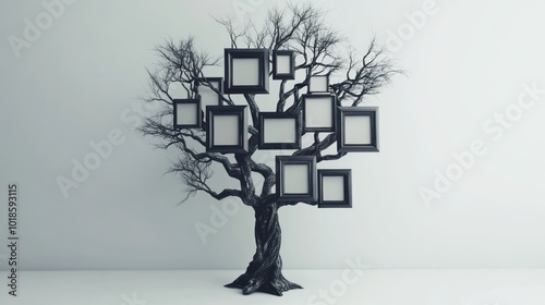 Family Tree Concept with Empty Frames