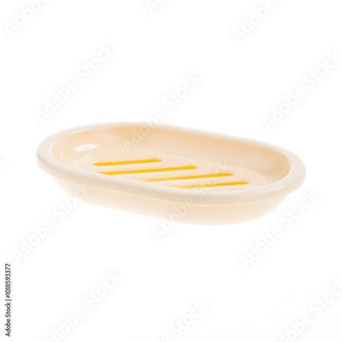 Set open soap dishes from different views isolated