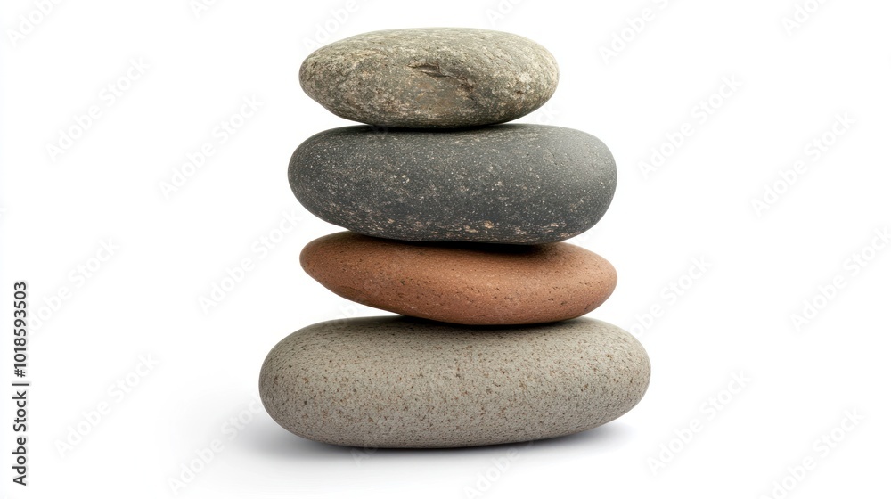 Stack of Stones on White Background Stack of Stones on White Background