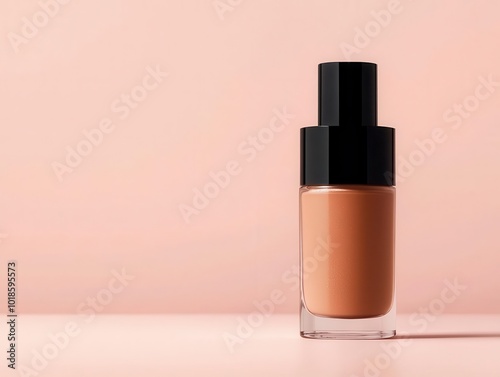 Matte foundation in simple minimalist bottle, natural makeup, soft and even coverage