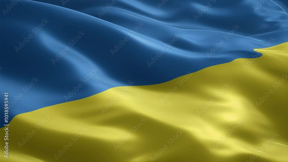 Ukraine flag waving