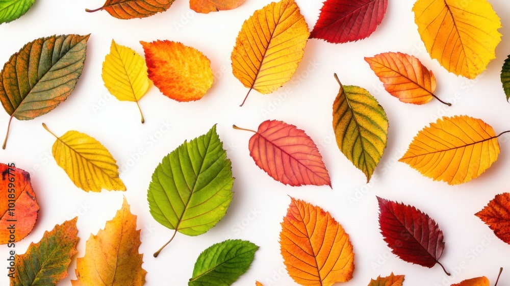 Colorful autumn leaves on white background Colorful autumn leaves on white background