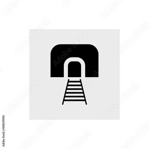 Railway tunnel icon isolated on white background .