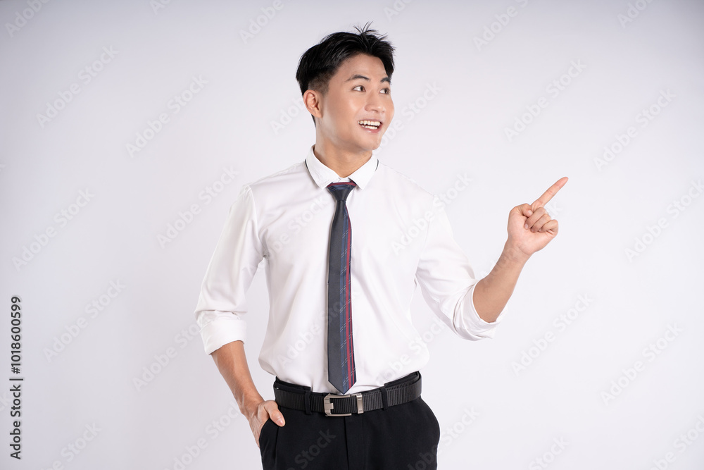 Portrait of young Asian business man posing on white background Portrait of young Asian business man posing on white background