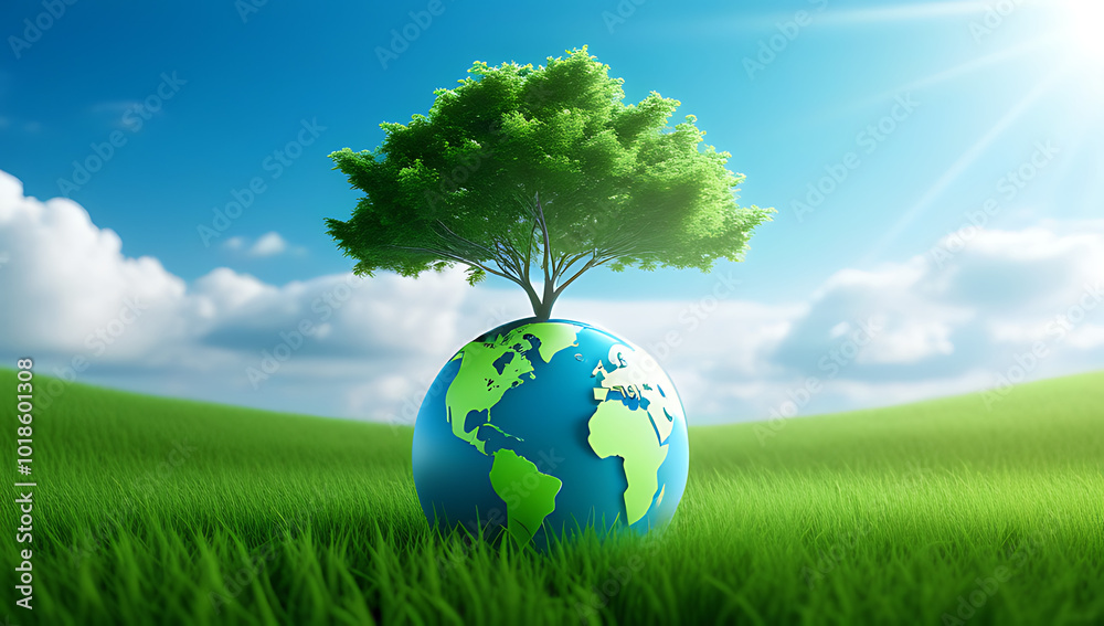 world environment day concept blurred green blue sky backdrop world environment day concept blurred green blue sky backdrop