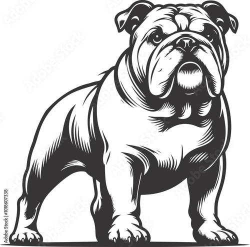 Emotional bulldog silhouette vector design