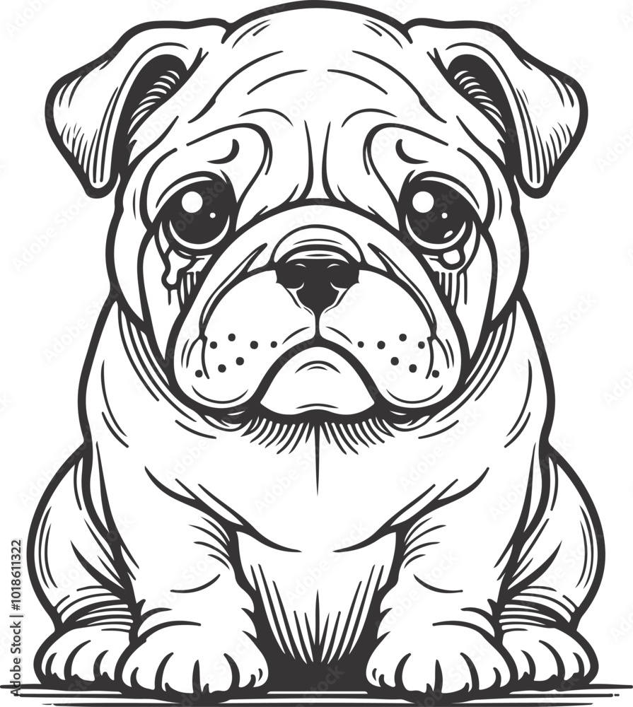 Emotional bulldog silhouette vector design Emotional bulldog silhouette vector design