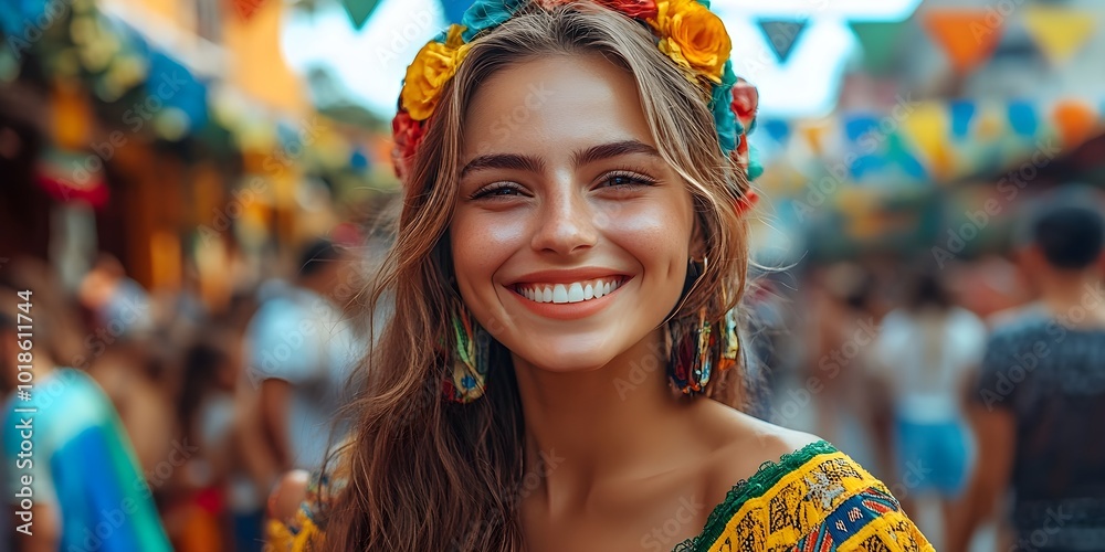People from different countries at a festival People from different countries at a festival