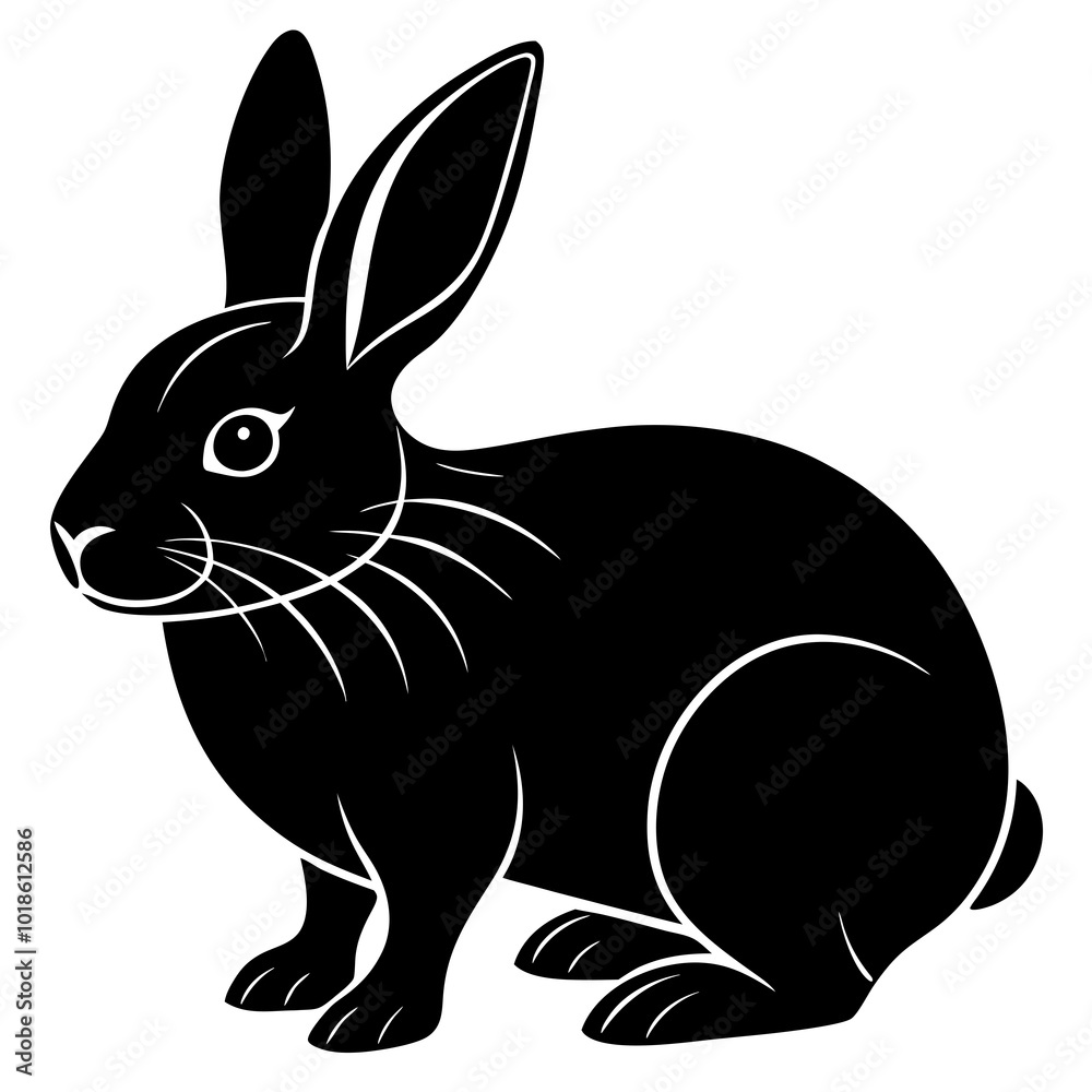 Obraz premium black and white rabbit