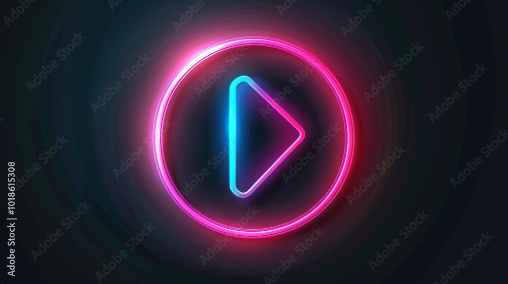 Neon Play Button Neon Play Button