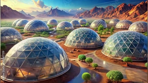 A futuristic colony on Mars. Generative AI
