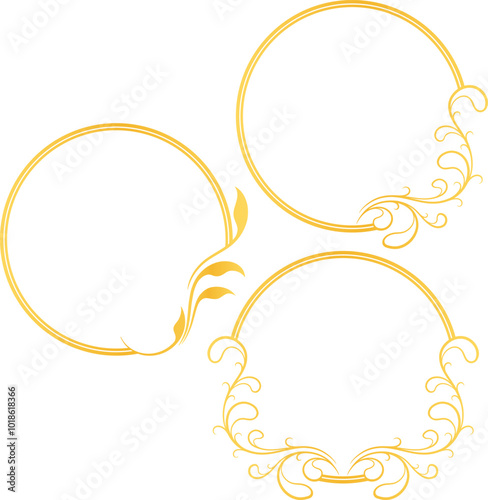 Golden ornament frame. Vector illustration