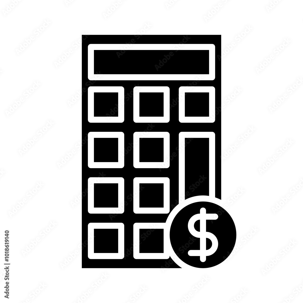 Simple vector icon of a calculator representing accounting, finance, or mathematical calculations. Simple vector icon of a calculator representing accounting, finance, or mathematical calculations.