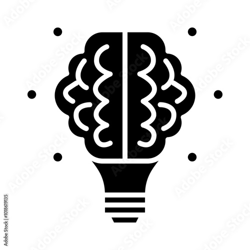 Vector illustration of a brain icon representing ideas, innovation, and creative thinking.