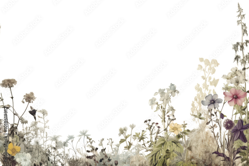 PNG Wildflowers ephemera border backgrounds pattern plant. PNG Wildflowers ephemera border backgrounds pattern plant.
