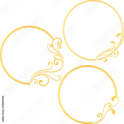 Golden ornament frame. Vector illustration