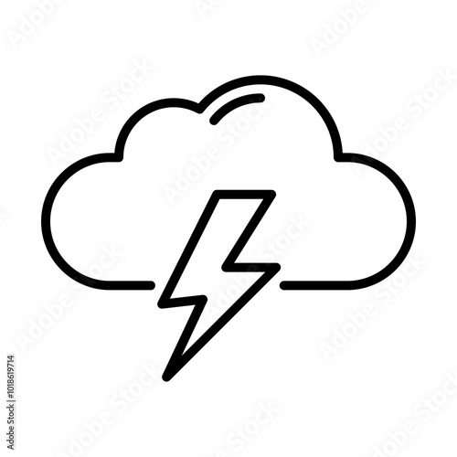 Vector icon of a cloud with lightning, representing financial disruption or a volatile market.