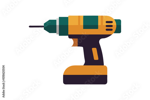 Cordless Drill vector art illustration.
