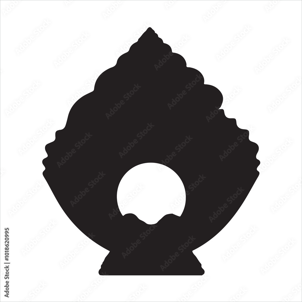seashell with a pearl inside silhouette on white background
seashell with a pearl inside silhouette on white background