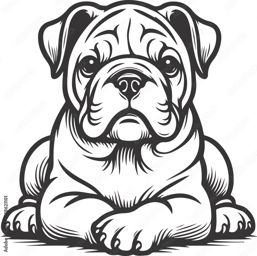 Line art French bulldog illustration. Ink style, cute animal for print Vector linear silhouette. Line art French bulldog illustration. Ink style, cute animal for print Vector linear silhouette.