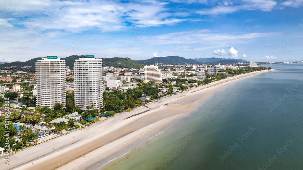 Aerial view of Hua Hin Beach, Thailand Aerial view of Hua Hin Beach, Thailand