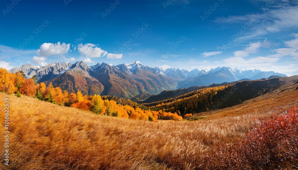 Obraz premium Panorama mountain autumn landscape
