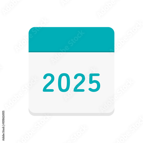 シンプルな2025年のカレンダーのアイコン - 年間計画やスケジュール、日めくりの暦のイメージ素材