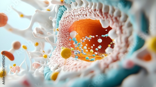 3D visualization of a cow s stomach with four chambers, Bovine Digestive System, ruminant digestion and food breakdown