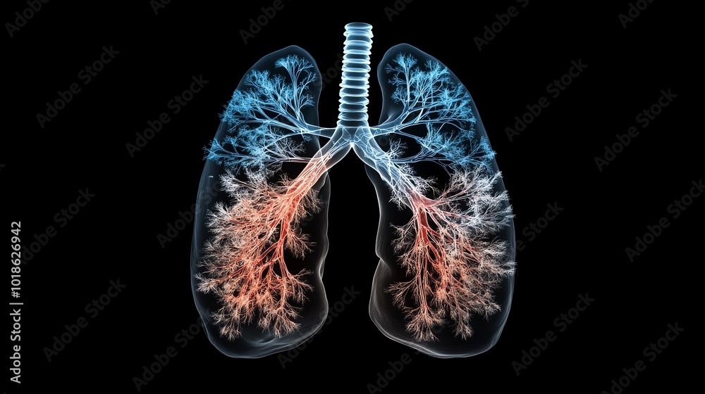 Artistic rendering of a bird s lungs with highlighted air sacs, Avian Respiratory System, airflow and breathing Artistic rendering of a bird s lungs with highlighted air sacs, Avian Respiratory System, airflow and breathing