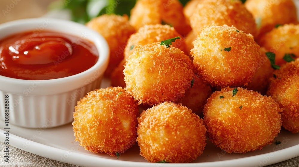 Crispy Snack Bites with Dipping Sauce