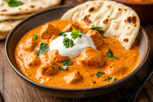 Butter Chicken Served in a Bowl | Creamy and Rich Indian Dish with Tender Chicken in a Spiced Tomato Sauce