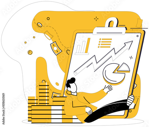 Passive income vector illustration. Economical decisions, like wise guardians, protect sanctuary passive income Passive income, quiet phoenix, rises from ashes financial uncertainty