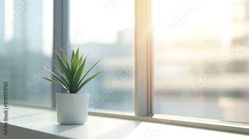 Green Plant on Windowsill