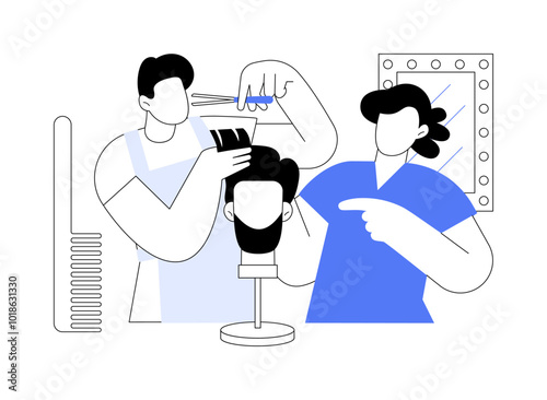 Barbering isolated cartoon vector illustrations.