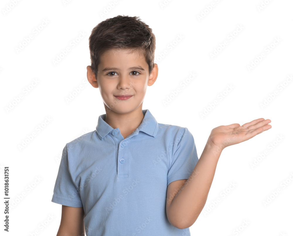 Portrait of cute little boy on white background Portrait of cute little boy on white background